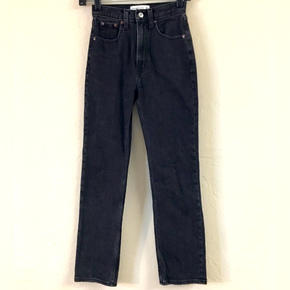 Abercrombie & Fitch The Ankle Straight Ultra High Rise Jeans 23 Black Casual